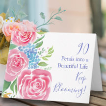 Watercolor Losse Rozen & Hydrangea 90ste Verjaarda
