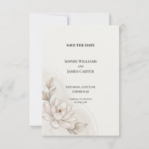 Watercolor Lotus Botanische Trouwkaart Save the Da Date