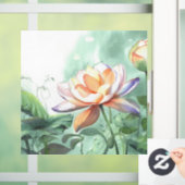 Watercolor Lotus Canvasprint Raamsticker (Huis)