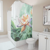 Watercolor Lotus Douchegordijn (In situ)