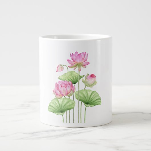 Watercolor Lotus Esthetische Speciale Mok (Voorkant)
