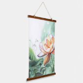 Watercolor Lotus Hangend Wandkleed (Gebogen)