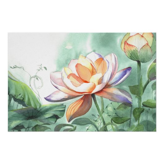 Watercolor Lotus Perfect Poster (Voorkant)
