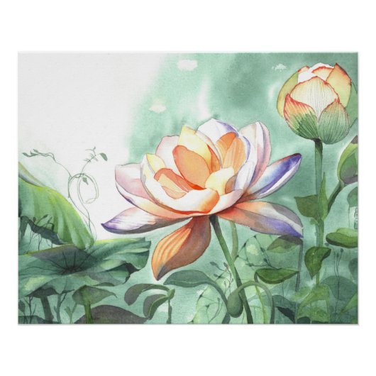 Watercolor Lotus Perfect Poster (Voorkant)