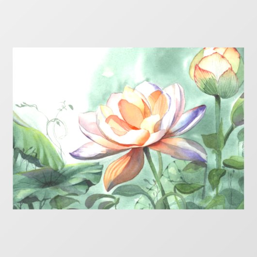 Watercolor Lotus Raamsticker (Vel)