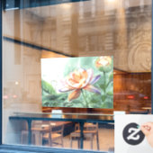 Watercolor Lotus Raamsticker (Cafe Raam)