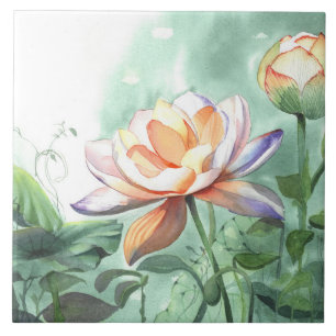 Watercolor Lotus Tegeltje