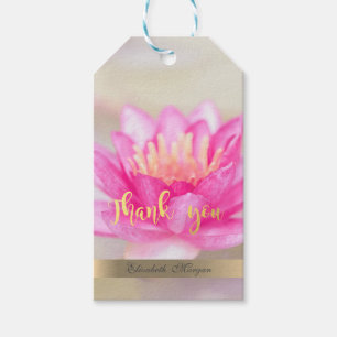 Watercolor Lotusbloem Bokeh Cadeaulabel