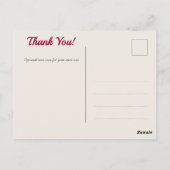 Watercolor Lotusbloem Dank U Briefkaart (Achterkant)