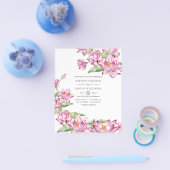 Watercolor Lotusbloem Indiase Bruiloft Flyer (Enkel)