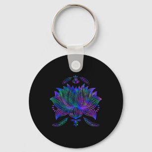 Watercolor Lotusbloem Mooie Yoga Sleutelhanger