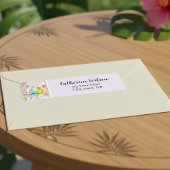 Watercolor Love Birds with Pink Flowers Etiket