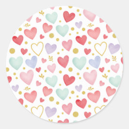 Watercolor Love & Gold Dust Pattern Sticker