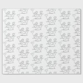 Watercolor Love Heart Romantic Couple Cadeaupapier (Vlak)