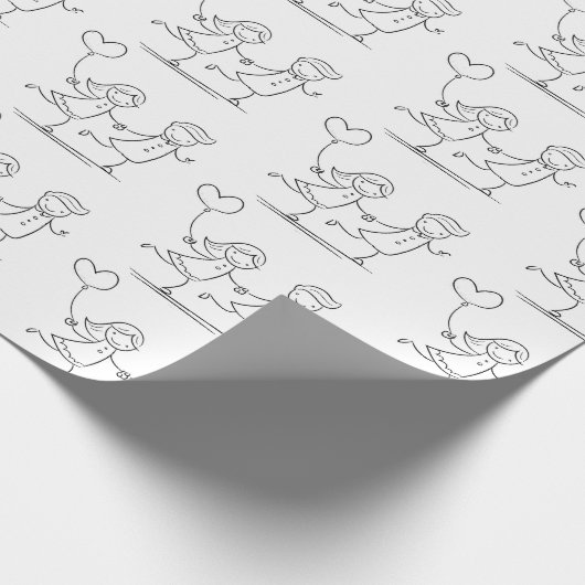 Watercolor Love Heart Romantic Couple Cadeaupapier (Hoek)