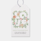 Watercolor LOVE Roses and Greeney Valentine's Day Cadeaulabel (Achterkant)