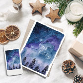 Watercolor Lucht en Bos | Prettige Feestdagen |