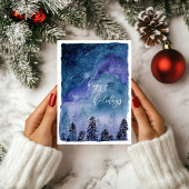 Watercolor Lucht en Bos | Prettige Feestdagen |