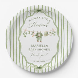 Watercolor Lucky Charm Shamrock baby shower Papieren Bordje