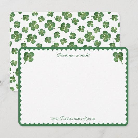 Watercolor Lucky Verliefd St. Patrick Bruidsmeisje Bedankkaart (Voorkant / Achterkant)