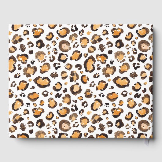 Watercolor Luipaardprint Bruiloft Gastenboek (Achterkant)