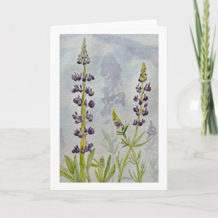 Watercolor Lupine Kaart zonder Tekst