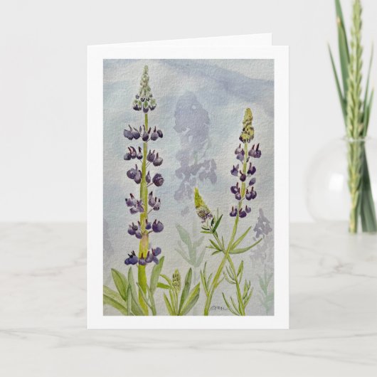 Watercolor Lupine Kaart zonder Tekst (Voorkant)