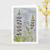 Watercolor Lupine Kaart zonder Tekst (Gele Bloem)