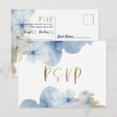 Watercolor Lux RSVP-ansichtkaart Uitnodiging Briefkaart (Voorkant / Achterkant)