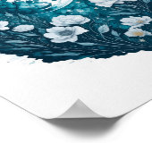 Watercolor Maan Hemelse Sterren Bloemen Poster (Hoek)