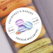 Watercolor Macarons Dessert Banketbakkerij Thuisge Ronde Sticker