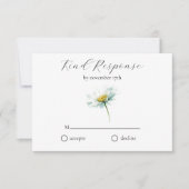 Watercolor Madelief Rustieke Bloemencode QR Code T RSVP Kaartje (Voorkant)