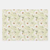 Watercolor Madeliefje Bloemen Bloemstuk Inpakpapier Vel (Voorkant 2)