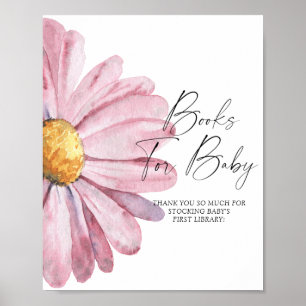Watercolor Madeliefje - boeken voor baby poster