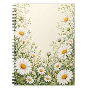 Watercolor Madeliefje Tuin Bloemen Notitieboek