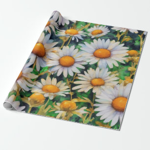 Watercolor Madeliefjes Bloemen Tuin Cadeaupapier