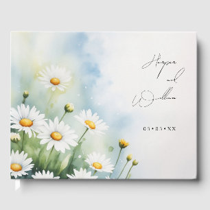 watercolor madeliefjes bruiloft gastenboek