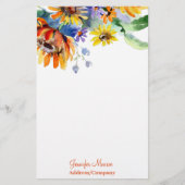 Watercolor madeliefjes gepersonaliseerd briefpapier (Voorkant)