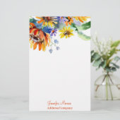 Watercolor madeliefjes gepersonaliseerd briefpapier (Staand voorkant)