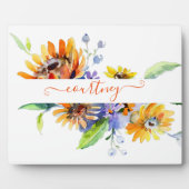 Watercolor madeliefjes gepersonaliseerd fotoplaat (Voorkant)