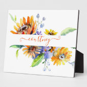 Watercolor madeliefjes gepersonaliseerd fotoplaat (Zijkant)