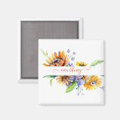 Watercolor madeliefjes gepersonaliseerd magneet (Voorkant / Achterkant)