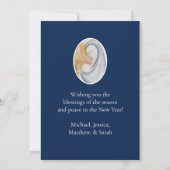 Watercolor Madonna en Kind Plat Kerstkaart (Achterkant)