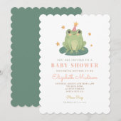 Watercolor Magic Frog  Baby Shower Invitation Kaart (Voorkant / Achterkant)
