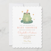 Watercolor Magic Frog  Baby Shower Invitation Kaart (Voorkant)