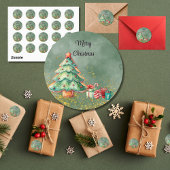 Watercolor Magical Christmas Ronde Sticker