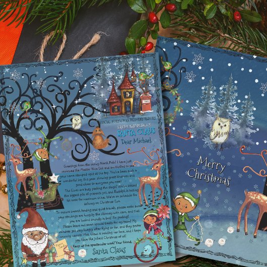 Watercolor Magical Letter from Santa | Reindeer