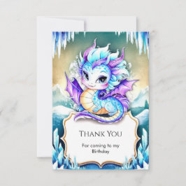 Watercolor Magische Draak Verjaardag Bedankkaart
