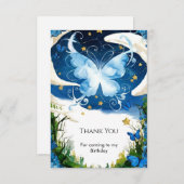 Watercolor Magische Vlinder Verjaardag Bedankkaart (Voorkant / Achterkant)