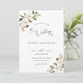 Watercolor Magnolia Bloemen Kaart (Staand voorkant)